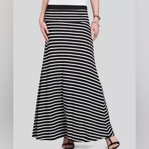 BCBGMAXAZRIA Karolin Stripe Black and White Maxi Skirt Size Large